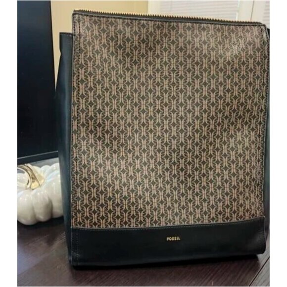 S Fossil Elina Large Convertible Backpack Black Brown SHB2985015 NWT $330 Retail main image 5